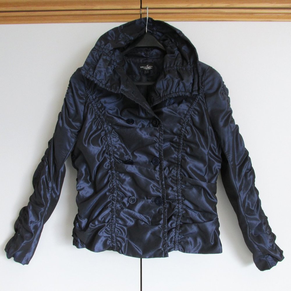 Bellissima Light Jacket Ruched Dark Blue Wet Look